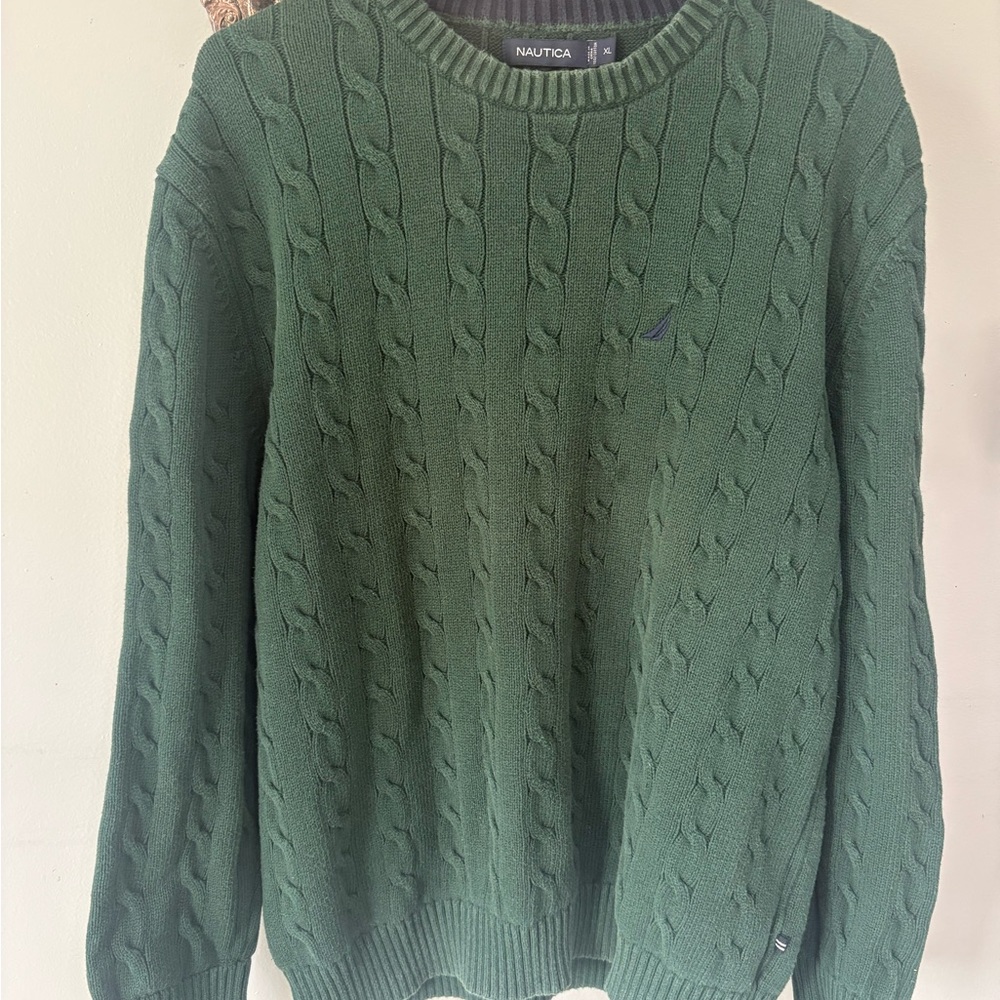 Nautica Men's Forest Green Crewneck Sweater